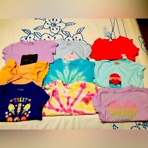 Lot of 9 Girls Short Sleeve Shirts Clothes T-shirts Tops Size XS 4-5 Cat & Jack